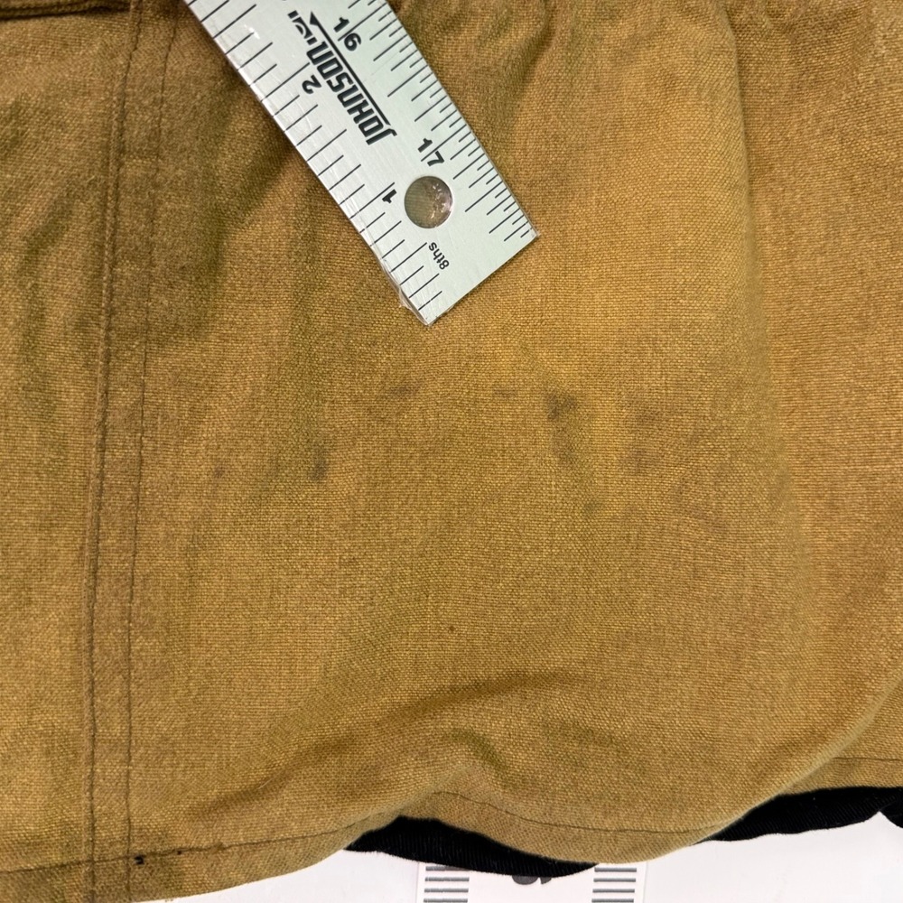 Outback Men's M Oilskin Canvas Waxed Vest Tan Black Workwear Lined Full Zip READ - Picture 10 of 14